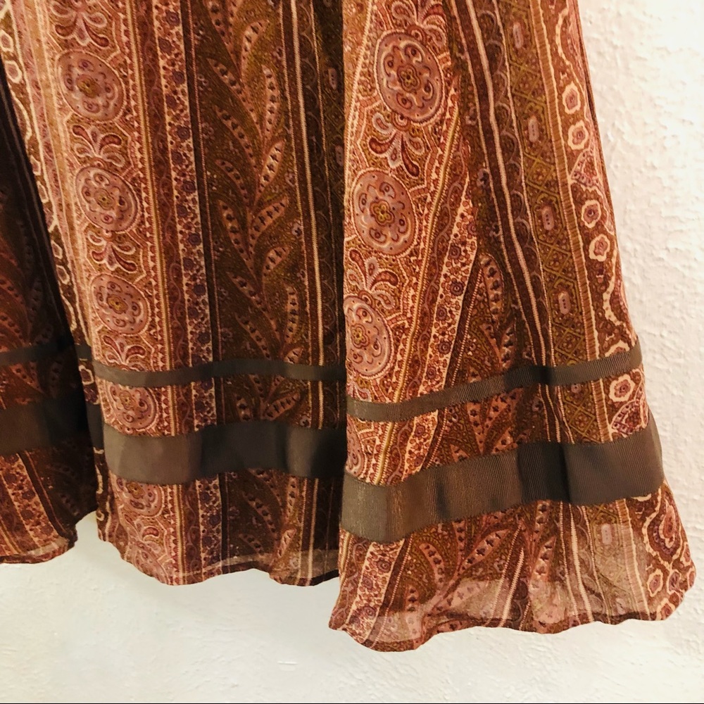 J Crew Rust Mixed Print Wool Midi Skirt - image 6